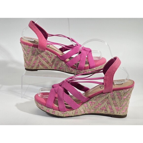 Women's Size 8.5M Impo Tosha Platform Wedge Sandals High Heels Pink NWOB NEW - Picture 2 of 8